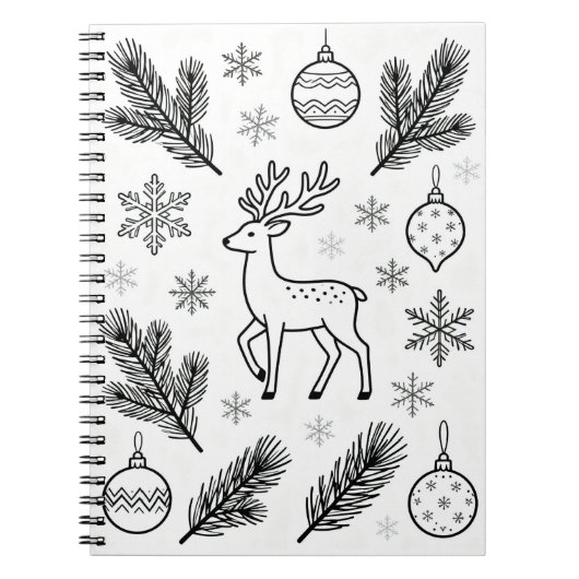 Snowflakes Line Art Notebook Notitieboek (Voorkant)