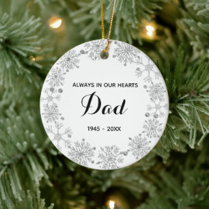 Snowflakes Memory of the Dad Ornament Kerstcadets