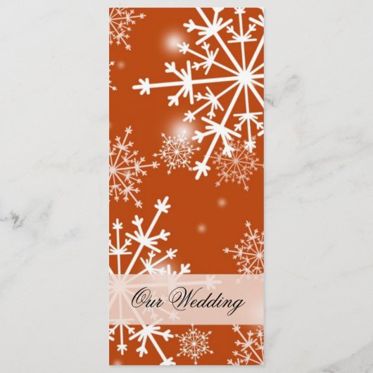 Snowflakes Menu de vacances hiver (Dos)