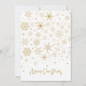 Snowflakes Merry Kerstfotoserie Gold Kaart (Achterkant)