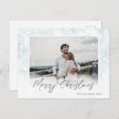 Snowflakes Merry Kerstmis 1 Foto Briefkaart (Voorkant / Achterkant)