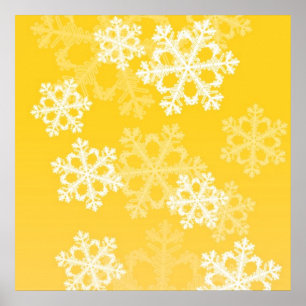 Snowflakes met witte kerst poster