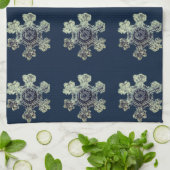 Snowflakes Midnight Blue Serviettes de cuisine (Plié)