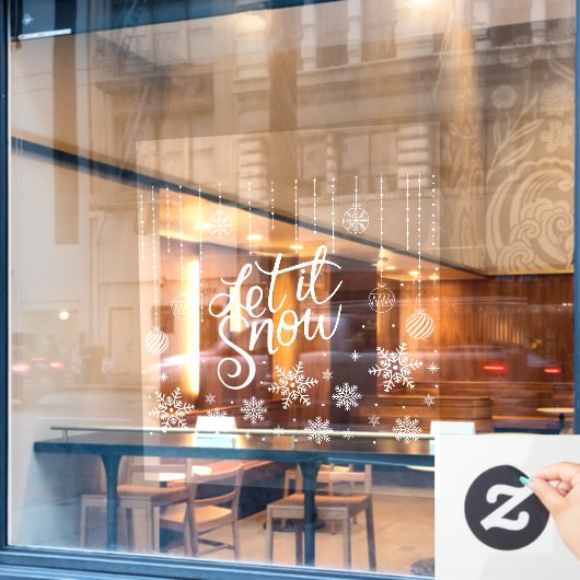 Snowflakes, mooi nieuwjaar raamsticker (Cafe Raam)