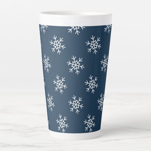 Snowflakes motif Festive latte mug (Devant)