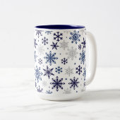 Snowflakes Mug à café à deux tons (Devant droit)