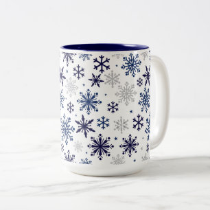 Snowflakes Mug à café à deux tons