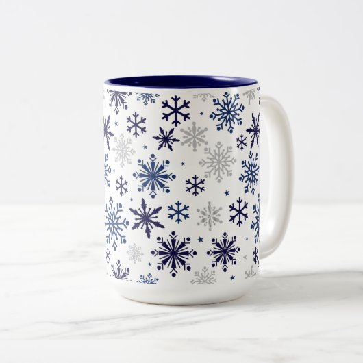Snowflakes Mug à café à deux tons (Devant droit)