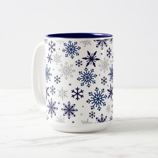 Snowflakes Mug à café à deux tons (Devant gauche)