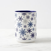 Snowflakes Mug à café à deux tons (Centre)