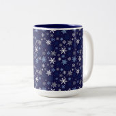 Snowflakes Mug à café à deux tons (Devant droit)