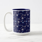 Snowflakes Mug à café à deux tons (Gauche)