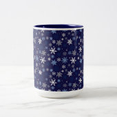 Snowflakes Mug à café à deux tons (Centre)