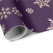 Snowflakes Naadloos Patroon Paarse Kerstmis Cadeaupapier (Rol Hoek)
