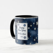 Snowflakes Night Sky Christmas Mug (Devant gauche)