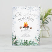 Snowflakes Noël Bonfire Invitation (Debout devant)