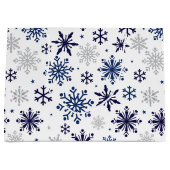 Snowflakes Noël Grand sac cadeau (Devant)