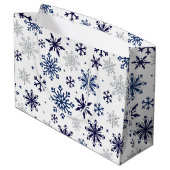 Snowflakes Noël Grand sac cadeau (Dos Angle)