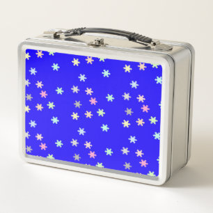 Snowflakes op blauwe doos