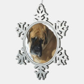 Snowflakes op de Engelse kerstversiering van Masti Tin Sneeuwvlok Ornament (Rechts)