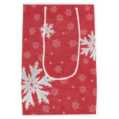 Snowflakes op het Briefkaart van kerstavond Medium Cadeauzakje (Achterkant)