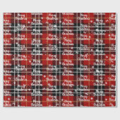 Snowflakes op tartan cadeaupapier (Vlak)