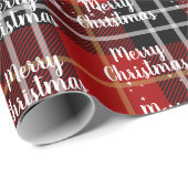 Snowflakes op tartan cadeaupapier (Rol Hoek)