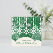 Snowflakes op uitnodiging voor de Groene Kerstavon (Staand voorkant)