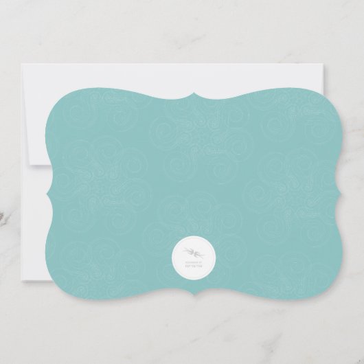 Snowflakes & Ornamental Tree Fête Invitation (Dos)