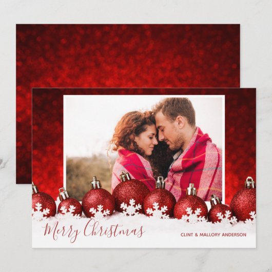 Snowflakes Ornamenten Kerstmis Feestdagenkaart (Voorkant / Achterkant)