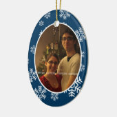 Snowflakes Ovale Photo Ornement (Gauche)