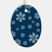 Snowflakes Ovale Photo Ornement (Dos)