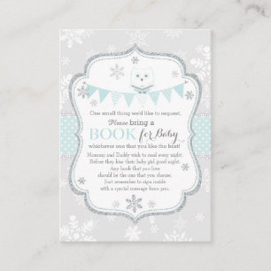 Snowflakes Owl Banner Breng een boekenkaart mee Informatiekaartje