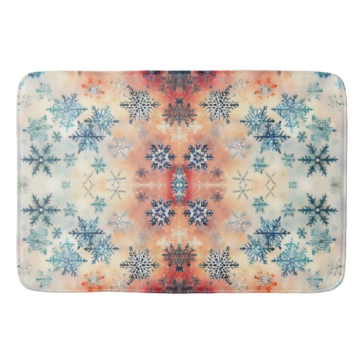  Snowflakes Patroon - Bath Mat (Voorkant)
