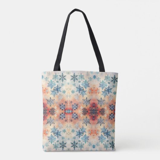  Snowflakes Patroon - Canvas tas (Achterkant)