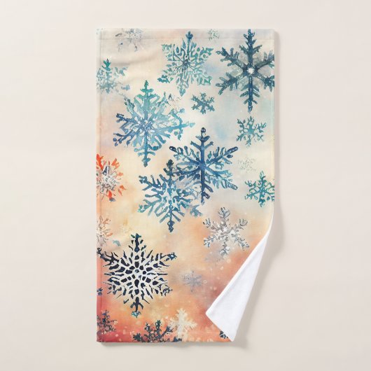 Snowflakes Patroon - Dataset Bad Handdoek (Handdoek)