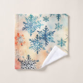 Snowflakes Patroon - Dataset Bad Handdoek (Wasdoekje)