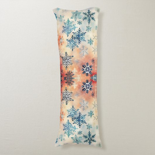 Snowflakes Patroon - Lichaamslang Lichaamskussen (Voorkant Verticaal)