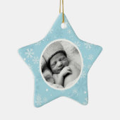 Snowflakes Patroon met kerstmis Keramisch Ornament (Rechts)