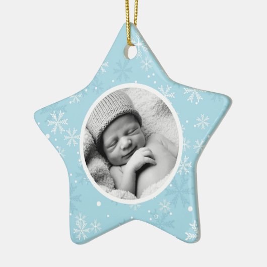 Snowflakes Patroon met kerstmis Keramisch Ornament (Links)