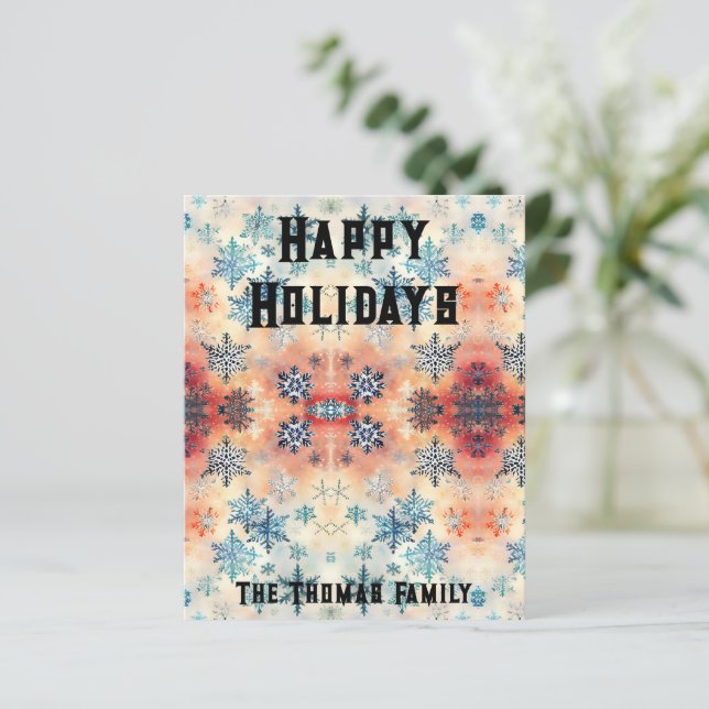  Snowflakes Patroon - Papier voor groeten (Staand voorkant)