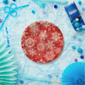 Snowflakes patroon papieren bordje (Feest)