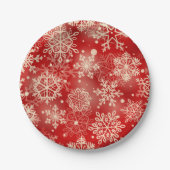 Snowflakes patroon papieren bordje (Voorkant)
