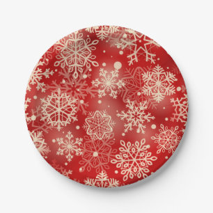 Snowflakes patroon papieren bordje