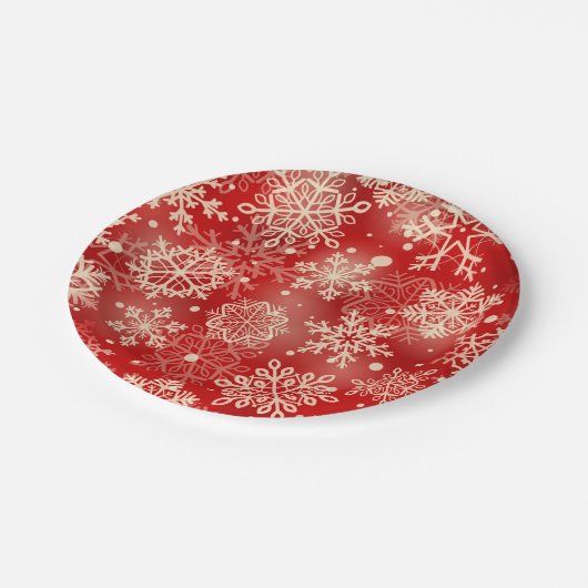 Snowflakes patroon papieren bordje (Gekanteld)