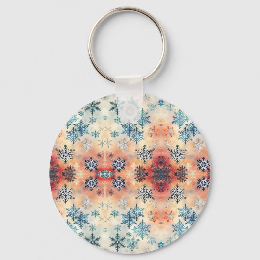  Snowflakes Patroon - Sleutelhanger (Voorkant)