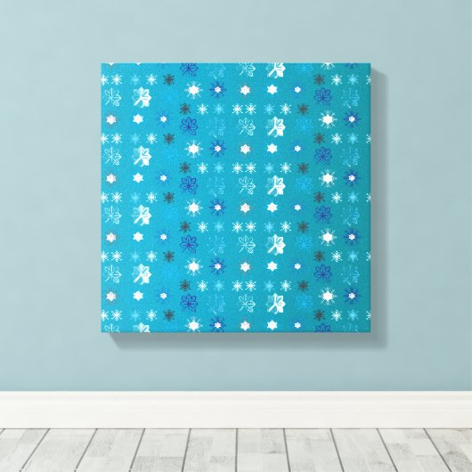 Snowflakes patroon VII Canvas Afdruk (Insitu (Houten vloer))