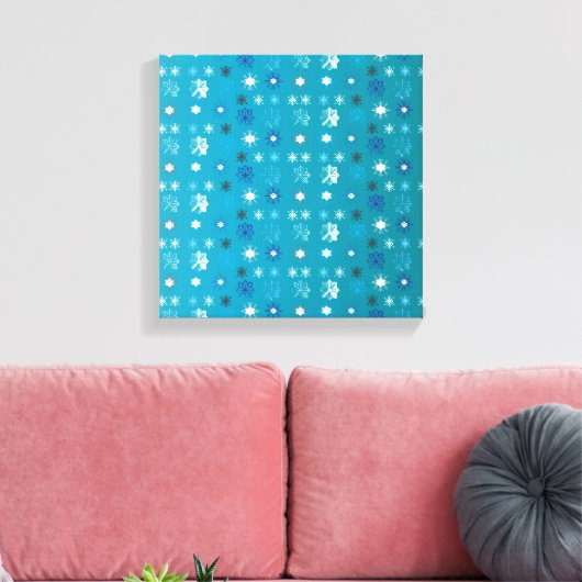 Snowflakes patroon VII Canvas Afdruk (Insitu (Woonkamer))