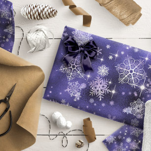 Snowflakes Patroon Violet ID846 Cadeaupapier