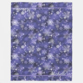  Snowflakes Patroon Violet ID846 Fleece Deken (Voorkant)